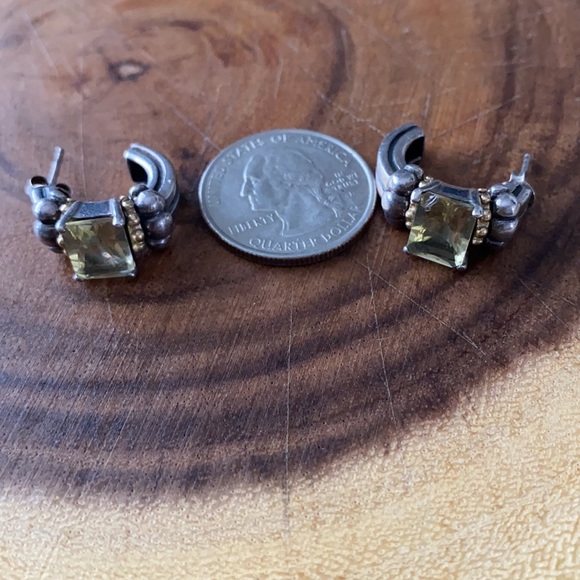 Stunning Vintage 925 Silver Ring & Earrings set with 14k Gold Trim - Picture 6 of 11